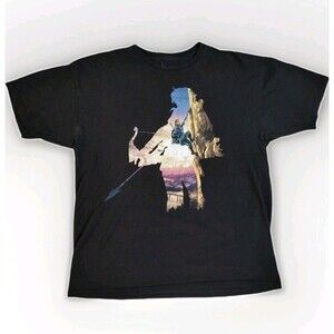 Legend of Zelda T-Shirt Black Adult Size XL Breath Of The Wild Nintendo Link